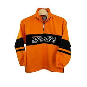Southpole VTG Heavyweight Fleece Jacket Pullover‎ Embroidered Orange Men's XXL